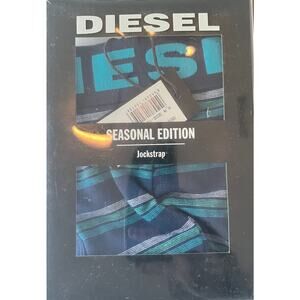 M2-82 DIESEL NWT Men's Seasonal Jockstrap Underwear Rare Cotton Blue Large